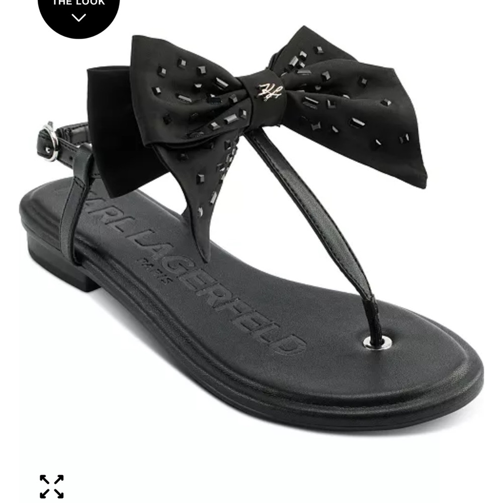 New KARL LAGERFELD PARIS Cristi Bow Flat Sandals